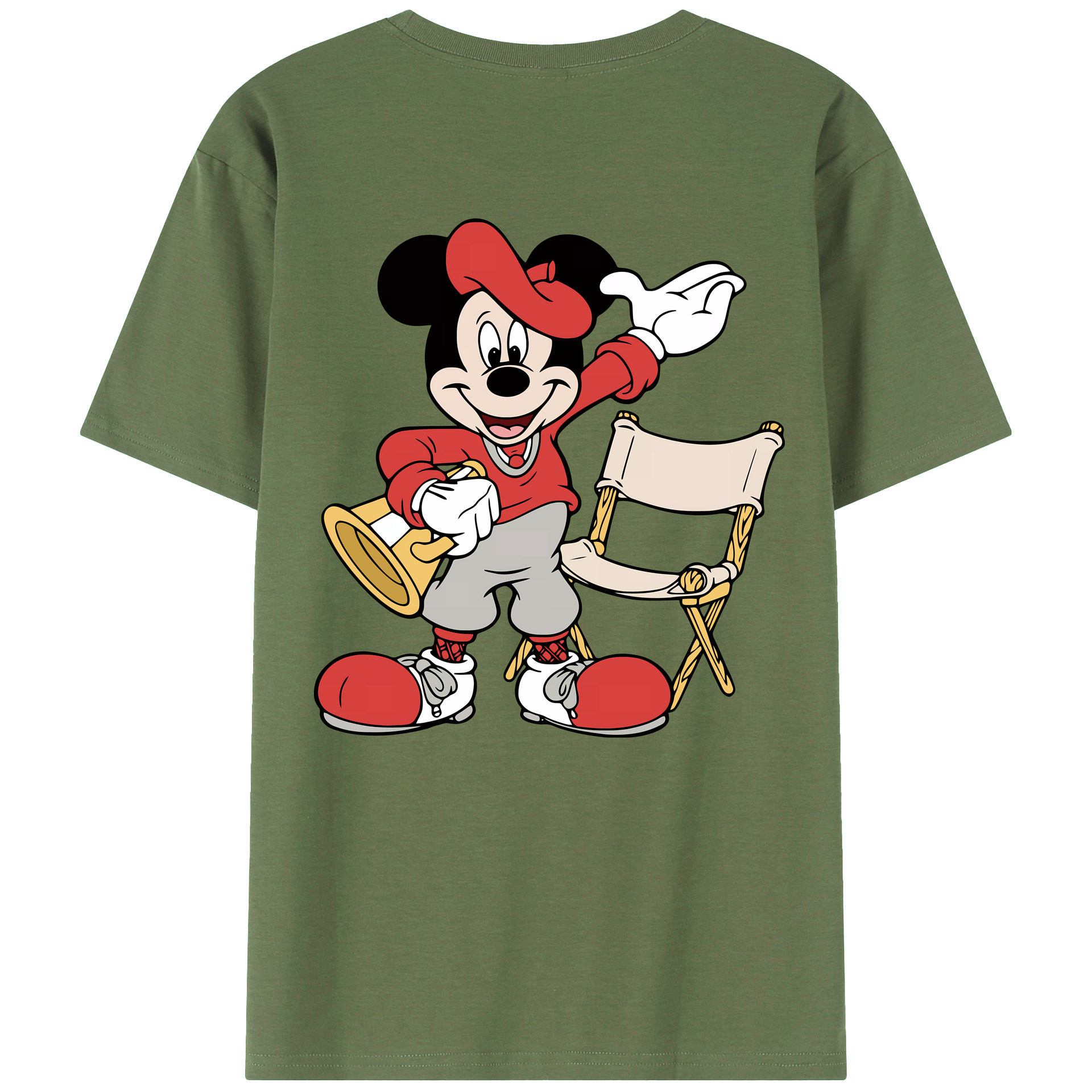 （画像用） ミッキーマウス Mickey Mouse 綿100％ メンズ半袖Tシャツ（バックプリント） 通気性